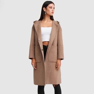 BELLE & BLOOM WALK THIS WAY WOOL BLEND OVERSIZED COAT “OAK” MEDIUM NWT